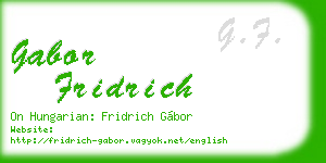 gabor fridrich business card