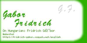 gabor fridrich business card